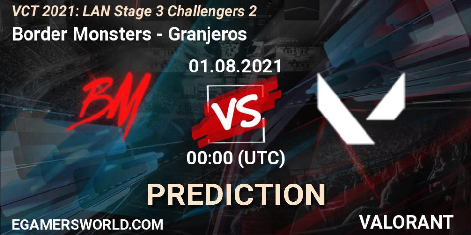 Border Monsters - Granjeros: Maç tahminleri. 01.08.2021 at 00:30, VALORANT, VCT 2021: LAN Stage 3 Challengers 2