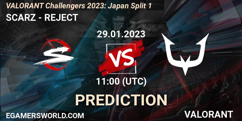 SCARZ - REJECT: Maç tahminleri. 29.01.23, VALORANT, VALORANT Challengers 2023: Japan Split 1