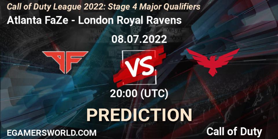 Atlanta FaZe - London Royal Ravens: Maç tahminleri. 08.07.2022 at 20:00, Call of Duty, Call of Duty League 2022: Stage 4