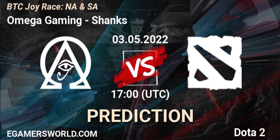 Omega Gaming - Shanks: Maç tahminleri. 03.05.2022 at 17:10, Dota 2, BTC Joy Race: NA & SA