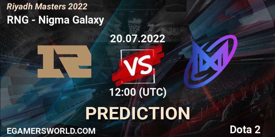 RNG - Nigma Galaxy: Maç tahminleri. 20.07.2022 at 12:38, Dota 2, Riyadh Masters 2022