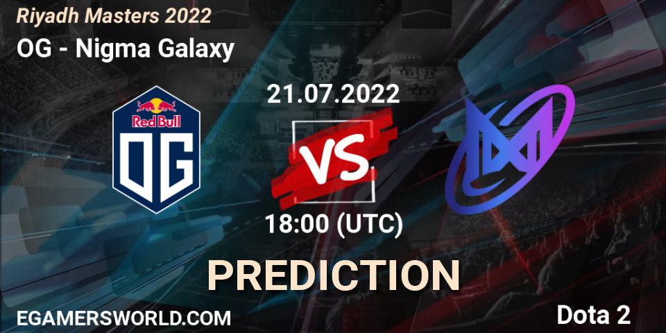 OG - Nigma Galaxy: Maç tahminleri. 21.07.22, Dota 2, Riyadh Masters 2022