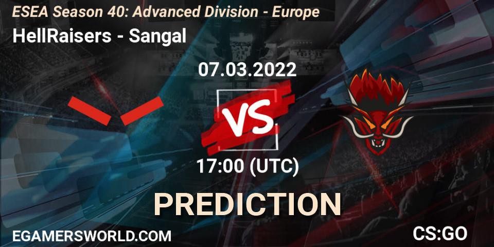 HellRaisers - Sangal: Maç tahminleri. 07.03.22, CS2 (CS:GO), ESEA Season 40: Advanced Division - Europe