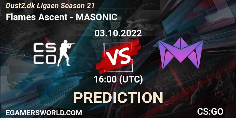 Flames Ascent - MASONIC: Maç tahminleri. 03.10.2022 at 16:00, Counter-Strike (CS2), Dust2.dk Ligaen Season 21