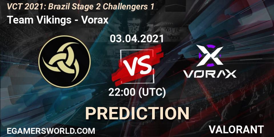 Team Vikings - Vorax: Maç tahminleri. 03.04.2021 at 22:00, VALORANT, VCT 2021: Brazil Stage 2 Challengers 1