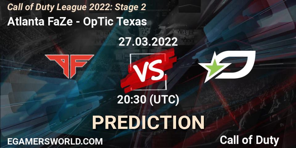 Atlanta FaZe - OpTic Texas: Maç tahminleri. 27.03.22, Call of Duty, Call of Duty League 2022: Stage 2