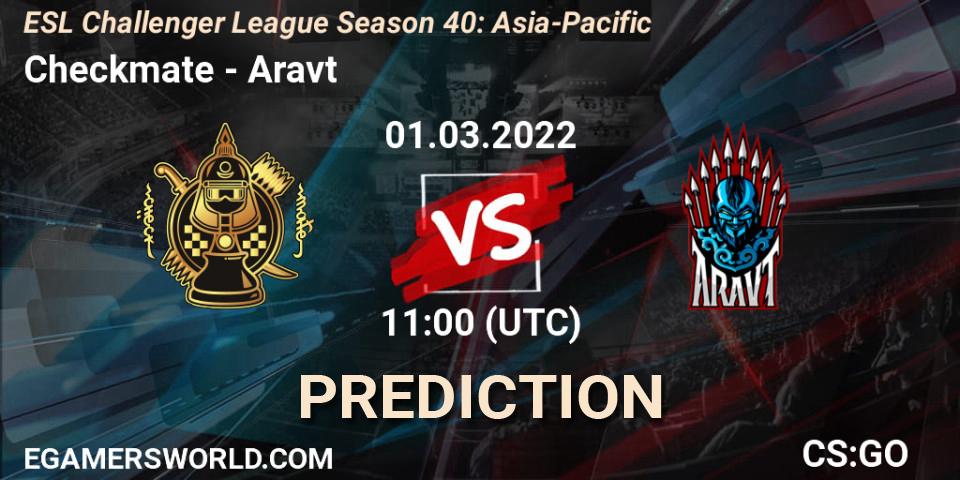 Checkmate - Aravt: Maç tahminleri. 01.03.2022 at 12:00, Counter-Strike (CS2), ESL Challenger League Season 40: Asia-Pacific