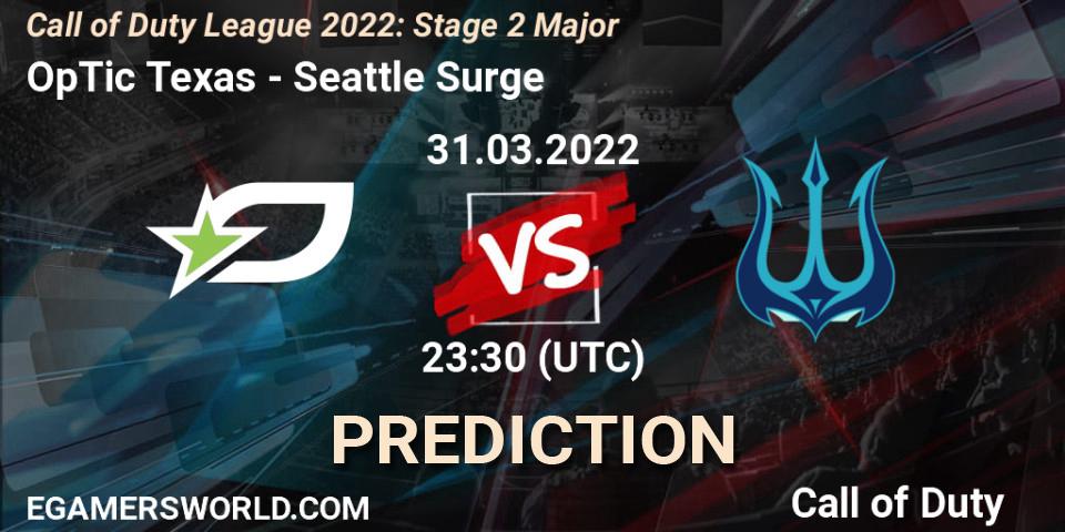 OpTic Texas - Seattle Surge: Maç tahminleri. 31.03.2022 at 23:30, Call of Duty, Call of Duty League 2022: Stage 2 Major