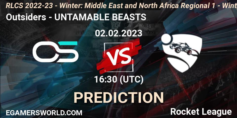 Outsiders - UNTAMABLE BEASTS: Maç tahminleri. 02.02.2023 at 16:30, Rocket League, RLCS 2022-23 - Winter: Middle East and North Africa Regional 1 - Winter Open