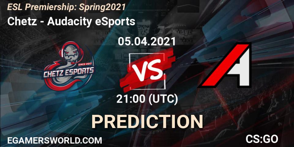 Chetz - Audacity eSports: Maç tahminleri. 05.04.2021 at 20:00, Counter-Strike (CS2), ESL Premiership: Spring 2021