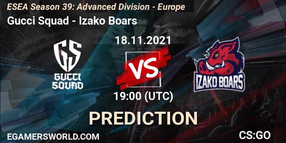 Gucci Squad - Izako Boars: Maç tahminleri. 18.11.21, CS2 (CS:GO), ESEA Season 39: Advanced Division - Europe