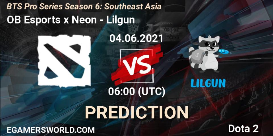 OB Esports x Neon - Lilgun: Maç tahminleri. 04.06.2021 at 06:22, Dota 2, BTS Pro Series Season 6: Southeast Asia