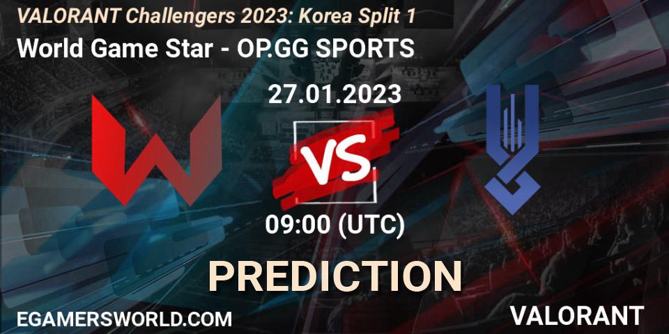 World Game Star - OP.GG SPORTS: Maç tahminleri. 27.01.23, VALORANT, VALORANT Challengers 2023: Korea Split 1