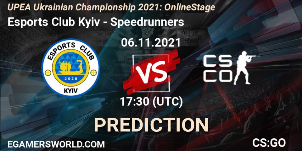 Esports Club Kyiv - Speedrunners: Maç tahminleri. 06.11.2021 at 17:30, Counter-Strike (CS2), UPEA Ukrainian Championship 2021: Online Stage