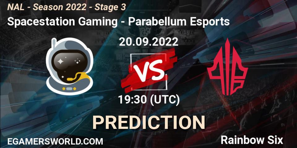 Spacestation Gaming - Parabellum Esports: Maç tahminleri. 20.09.2022 at 19:30, Rainbow Six, NAL - Season 2022 - Stage 3