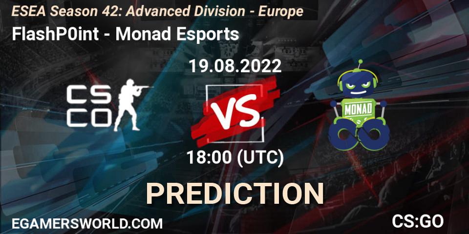 FlashP0int - Monad Esports: Maç tahminleri. 19.08.2022 at 18:00, Counter-Strike (CS2), ESEA Season 42: Advanced Division - Europe
