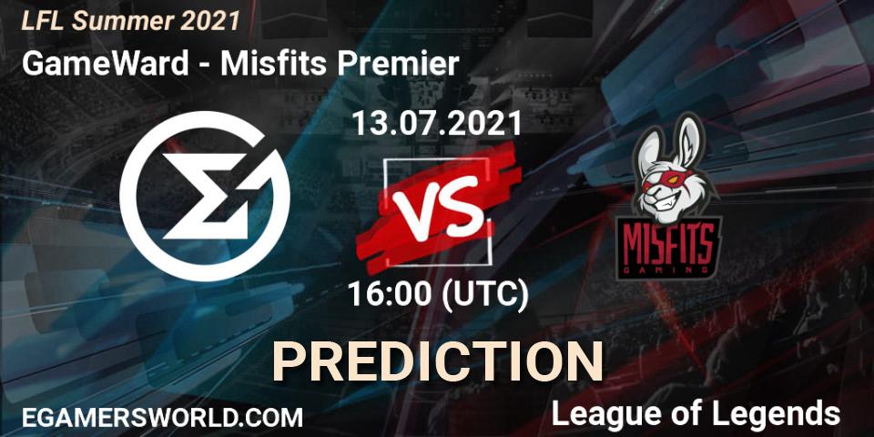 GameWard - Misfits Premier: Maç tahminleri. 13.07.2021 at 16:00, LoL, LFL Summer 2021