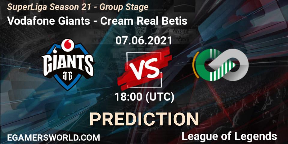 Vodafone Giants - Cream Real Betis: Maç tahminleri. 07.06.2021 at 19:00, LoL, SuperLiga Season 21 - Group Stage 