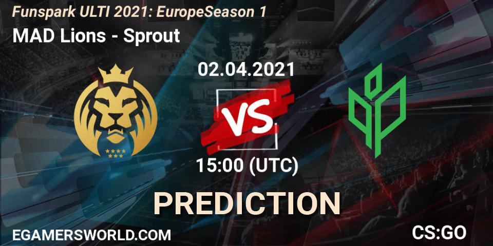 MAD Lions - Sprout: Maç tahminleri. 02.04.2021 at 15:30, Counter-Strike (CS2), Funspark ULTI 2021: Europe Season 1