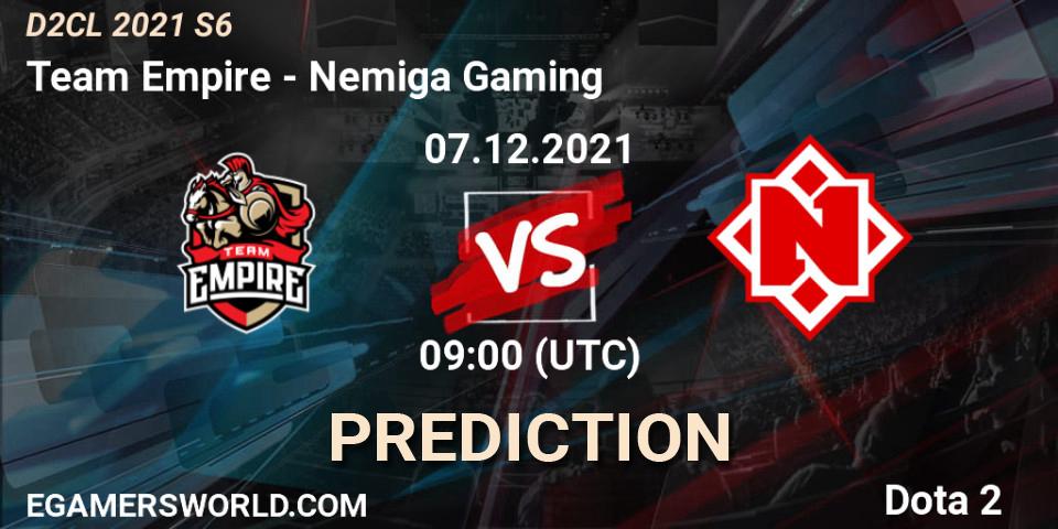 Team Empire - Nemiga Gaming: Maç tahminleri. 07.12.2021 at 09:00, Dota 2, Dota 2 Champions League 2021 Season 6