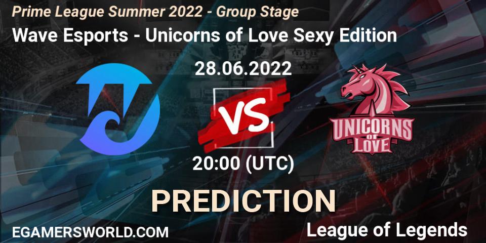 Wave Esports - Unicorns of Love Sexy Edition: Maç tahminleri. 28.06.2022 at 17:00, LoL, Prime League Summer 2022 - Group Stage