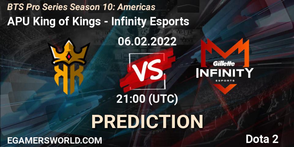 APU King of Kings - Infinity Esports: Maç tahminleri. 06.02.2022 at 20:57, Dota 2, BTS Pro Series Season 10: Americas