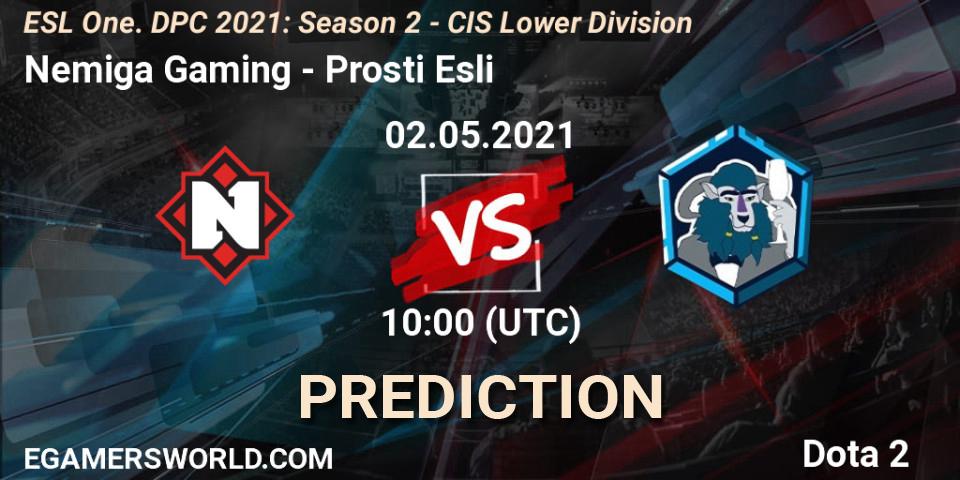 Nemiga Gaming - Prosti Esli: Maç tahminleri. 02.05.2021 at 09:55, Dota 2, ESL One. DPC 2021: Season 2 - CIS Lower Division
