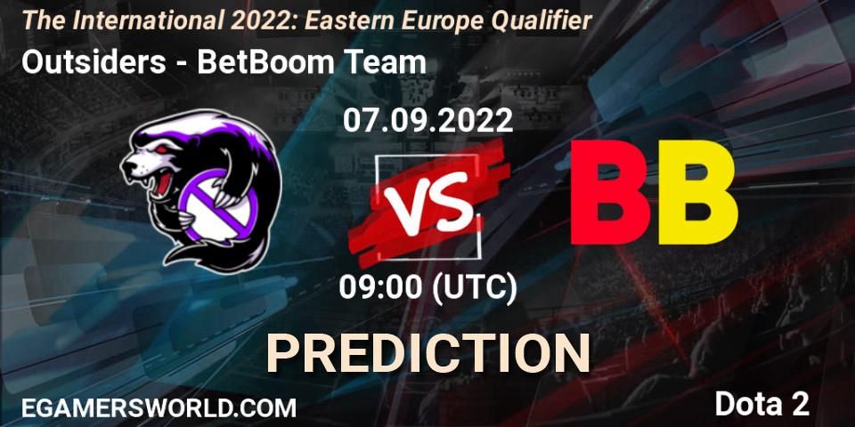 Outsiders - BetBoom Team: Maç tahminleri. 07.09.22, Dota 2, The International 2022: Eastern Europe Qualifier