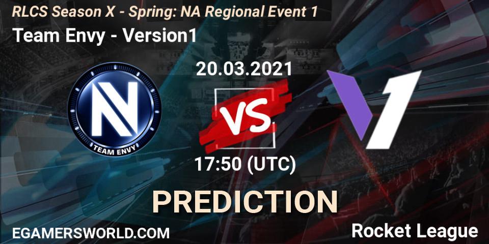 Team Envy - Version1: Maç tahminleri. 20.03.2021 at 17:35, Rocket League, RLCS Season X - Spring: NA Regional Event 1