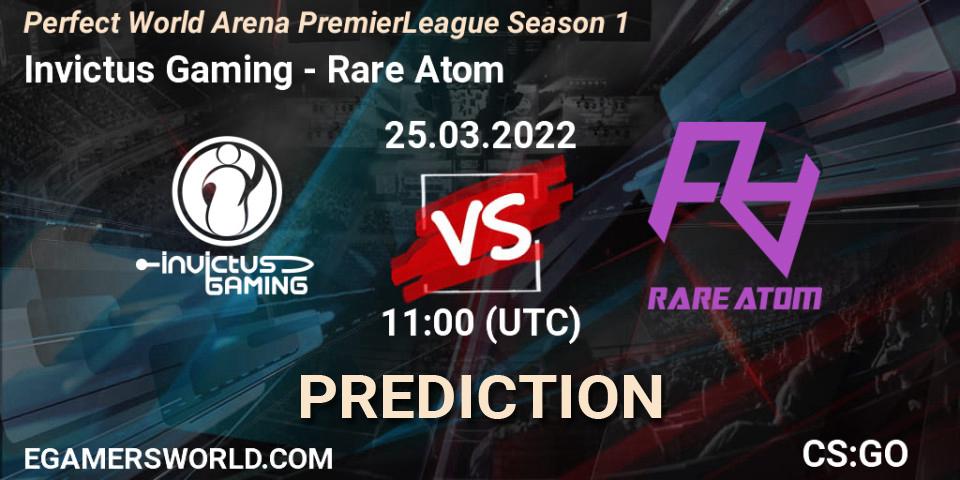 Invictus Gaming - Rare Atom: Maç tahminleri. 25.03.2022 at 11:00, Counter-Strike (CS2), Perfect World Arena Premier League Season 1