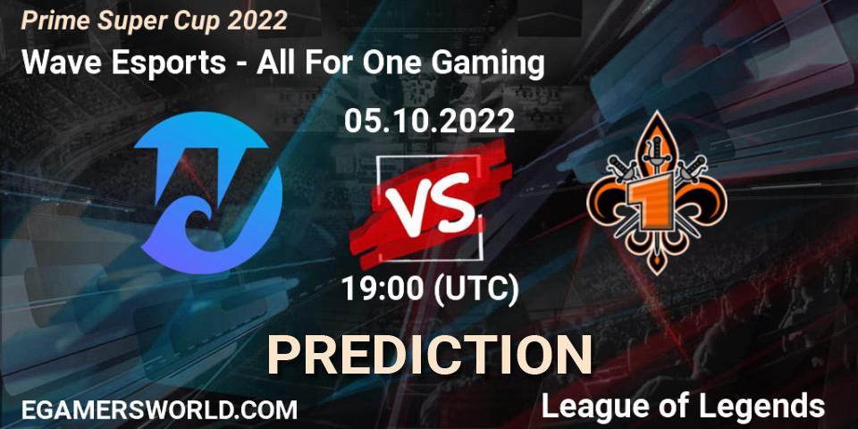 Wave Esports - All For One Gaming: Maç tahminleri. 05.10.2022 at 19:00, LoL, Prime Super Cup 2022