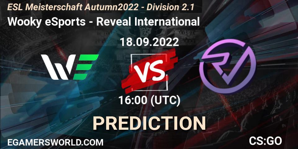 Wooky eSports - Reveal International: Maç tahminleri. 18.09.2022 at 16:00, Counter-Strike (CS2), ESL Meisterschaft Autumn 2022 - Division 2.1