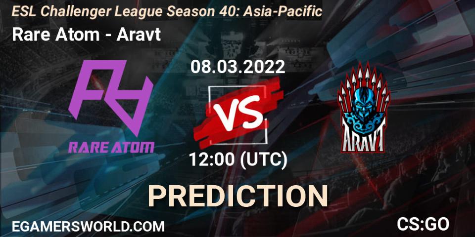 Rare Atom - Aravt: Maç tahminleri. 08.03.2022 at 12:00, Counter-Strike (CS2), ESL Challenger League Season 40: Asia-Pacific