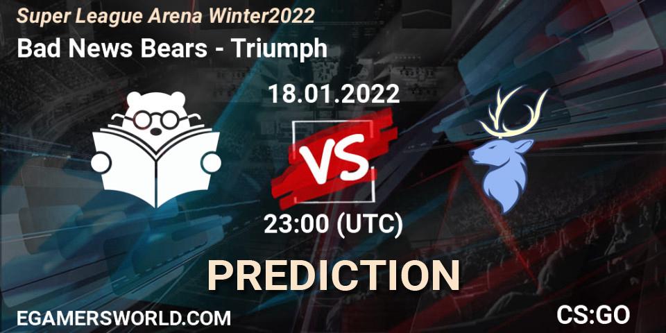 Bad News Bears - Triumph: Maç tahminleri. 18.01.22, CS2 (CS:GO), Super League Arena Winter 2022