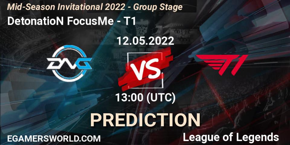 DetonatioN FocusMe - T1: Maç tahminleri. 15.05.2022 at 07:00, LoL, Mid-Season Invitational 2022 - Group Stage