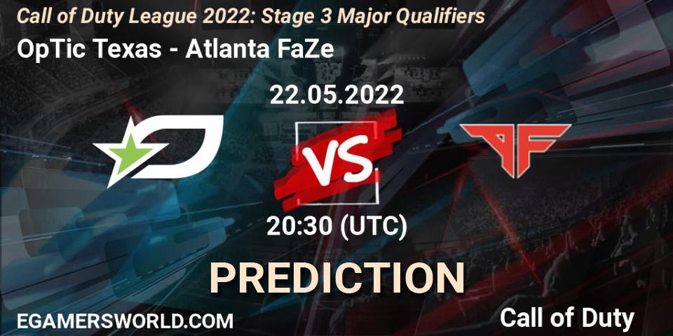 OpTic Texas - Atlanta FaZe: Maç tahminleri. 22.05.2022 at 20:30, Call of Duty, Call of Duty League 2022: Stage 3