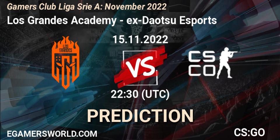 Los Grandes Academy - ex-Daotsu Esports: Maç tahminleri. 15.11.2022 at 22:30, Counter-Strike (CS2), Gamers Club Liga Série A: November 2022