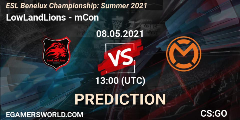 LowLandLions - mCon: Maç tahminleri. 08.05.2021 at 13:05, Counter-Strike (CS2), ESL Benelux Championship: Summer 2021