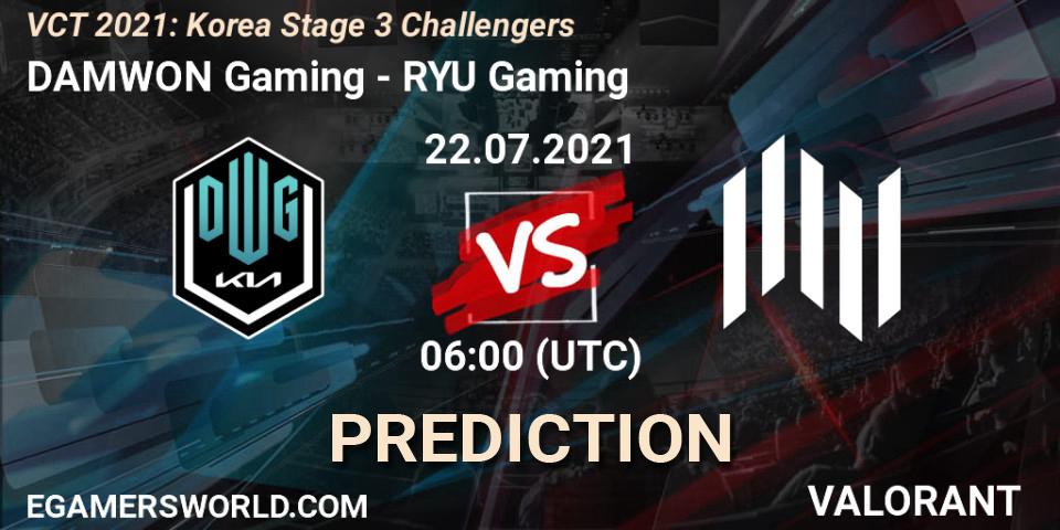 DAMWON Gaming - RYU Gaming: Maç tahminleri. 22.07.2021 at 06:00, VALORANT, VCT 2021: Korea Stage 3 Challengers