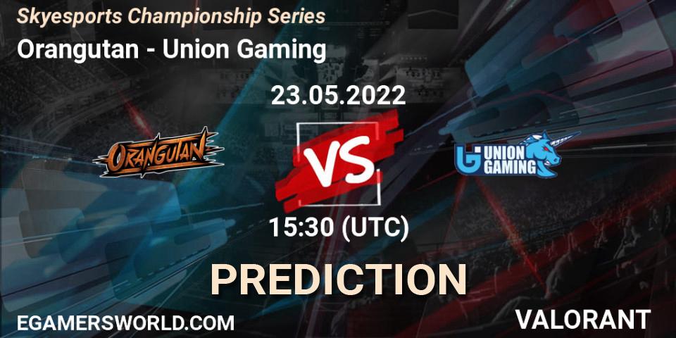 Orangutan - Union Gaming: Maç tahminleri. 23.05.2022 at 15:30, VALORANT, Skyesports Championship Series