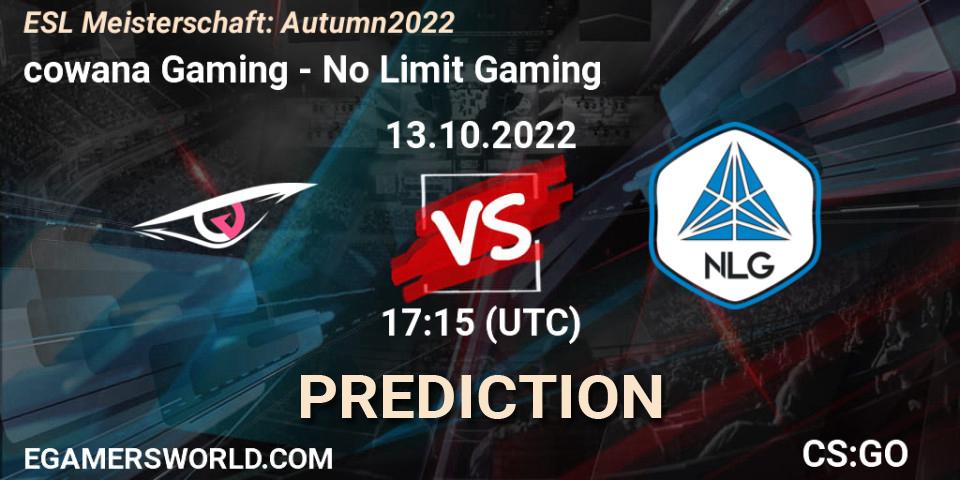 cowana Gaming - No Limit Gaming: Maç tahminleri. 13.10.2022 at 17:15, Counter-Strike (CS2), ESL Meisterschaft: Autumn 2022