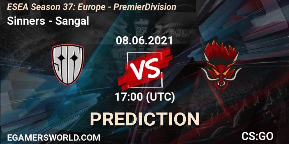Sinners - Sangal: Maç tahminleri. 08.06.2021 at 17:00, Counter-Strike (CS2), ESEA Season 37: Europe - Premier Division