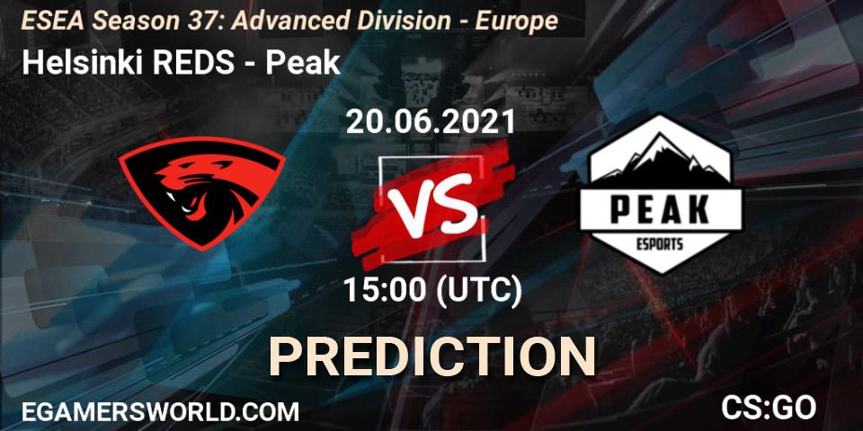 Helsinki REDS - Peak: Maç tahminleri. 20.06.2021 at 15:00, Counter-Strike (CS2), ESEA Season 37: Advanced Division - Europe