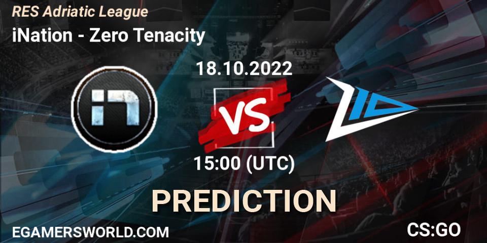 iNation - Zero Tenacity: Maç tahminleri. 18.10.2022 at 15:00, Counter-Strike (CS2), RES Adriatic League