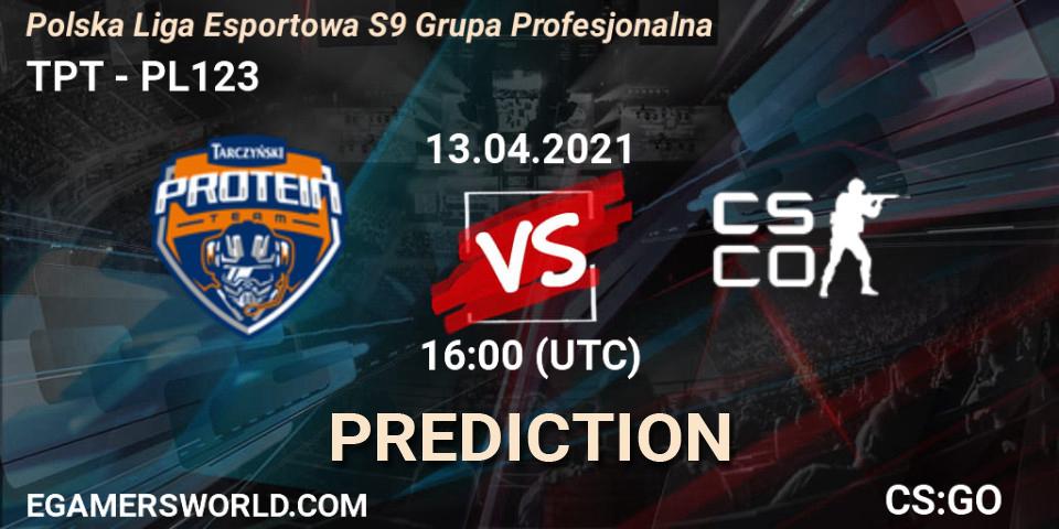 TPT - PL123: Maç tahminleri. 13.04.2021 at 16:00, Counter-Strike (CS2), Polska Liga Esportowa S9 Grupa Profesjonalna