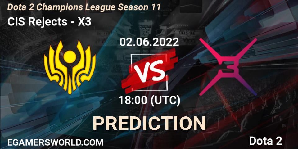 CIS Rejects - X3: Maç tahminleri. 02.06.2022 at 18:38, Dota 2, Dota 2 Champions League Season 11