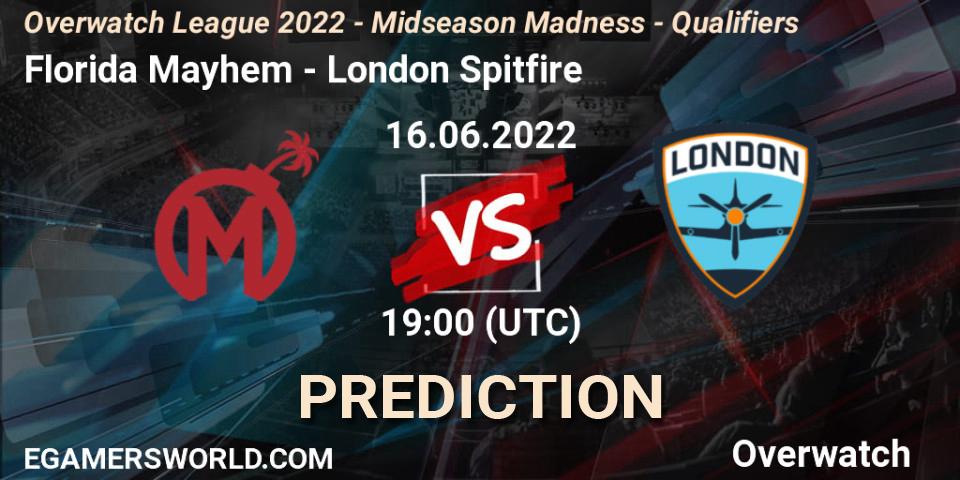 Florida Mayhem - London Spitfire: Maç tahminleri. 16.06.2022 at 19:00, Overwatch, Overwatch League 2022 - Midseason Madness - Qualifiers