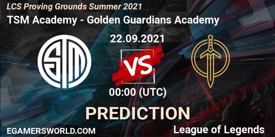 TSM Academy - Golden Guardians Academy: Maç tahminleri. 13.09.2021 at 00:00, LoL, LCS Proving Grounds Summer 2021