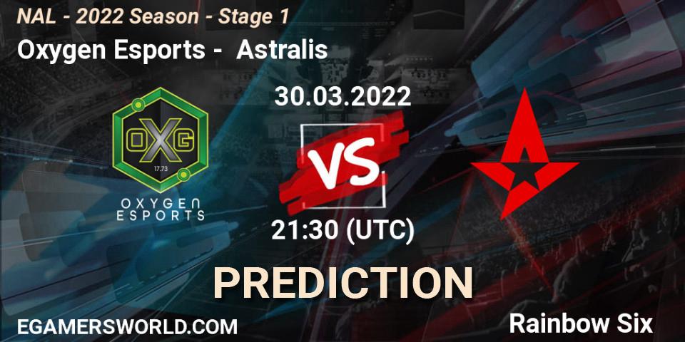 Oxygen Esports - Astralis: Maç tahminleri. 30.03.2022 at 21:30, Rainbow Six, NAL - Season 2022 - Stage 1