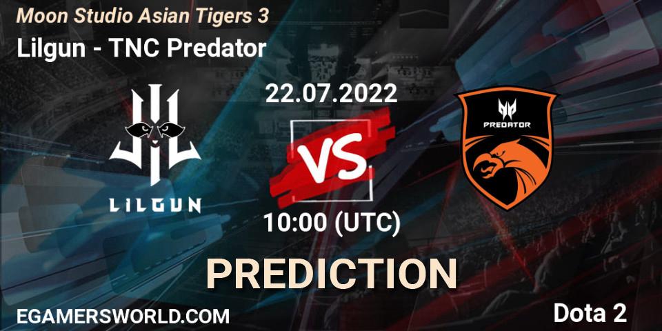 Lilgun - TNC Predator: Maç tahminleri. 22.07.2022 at 10:17, Dota 2, Moon Studio Asian Tigers 3